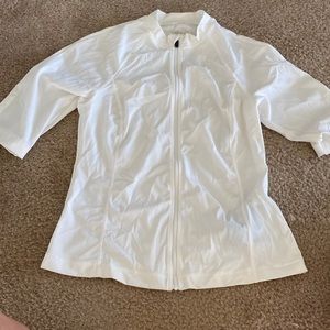 Lands End zip up swim top